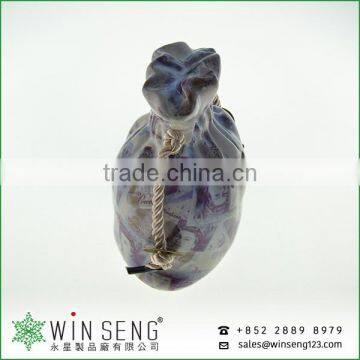 Painting Money Pattern With Bag Model Shape Ceramic Coin Bank for Decoration photo-4