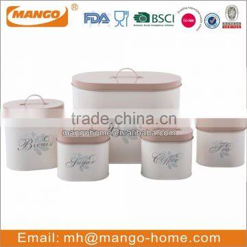 Hot Sale Colorful Metal Bread Bin Biscuit Tea Coffee Sugar Canister Set photo-3