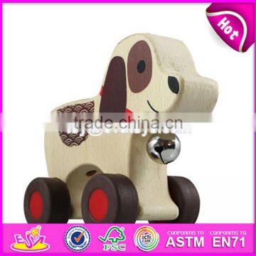 Best design educational mini dog wooden baby car toys W04A041