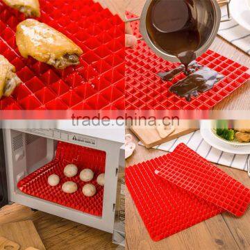 Pyramid Pan Non Stick Fat Reducing Silicone Cooking Mat Oven Baking Tray Sheets