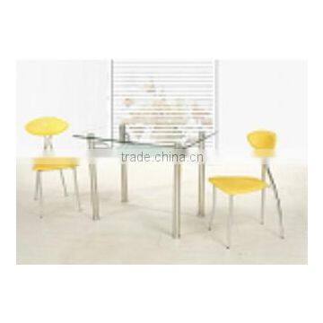 Dining Room Furniture Glass Table and Chair, Modern Glass Top Dinette Sets photo-6