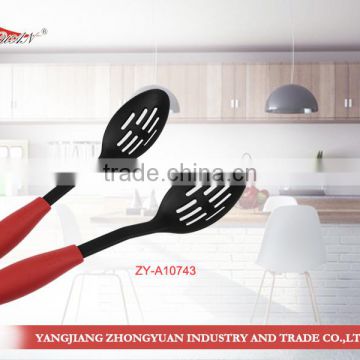 2014 high quality kitchenware plastic slotted spoon nylon kitchen utensils