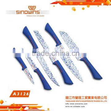 A3126 New Design 6pcs Non-stick Coating Stainless Steel Kitchen Knife Set photo-2