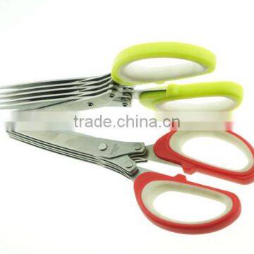 61052 Snipping Shearing Plastic Household Kitchen Stainless Steel 5 Blades Herb Scissors photo-3
