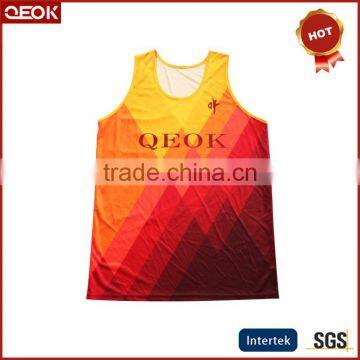 China Manufacturer Sublimation Basketball uniforms,Men's relax polyester textile vest