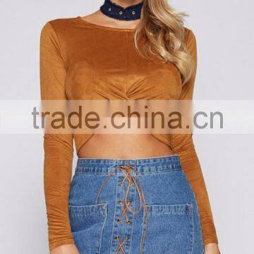 Long Sleeve Wrap Sexy Top Latest Design Women Fancy Saree Blouse Designs photo-2