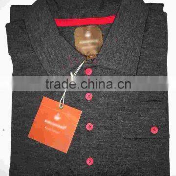 Custom Men's 100% Merino Wool Pullover Breathes Polo Shirt Tennis Top With Button Long Sleeve Spring photo-2