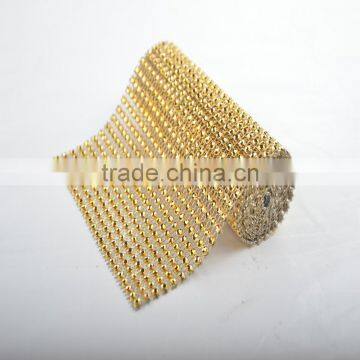 10Yard MOQ Hot Pink 24 Rows Plastic Rhinestone Mesh For Wedding photo-3