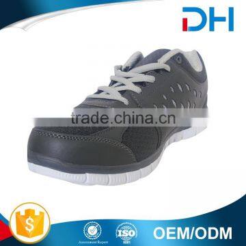 Wholesale mesh and PU upper material black men sport shoes