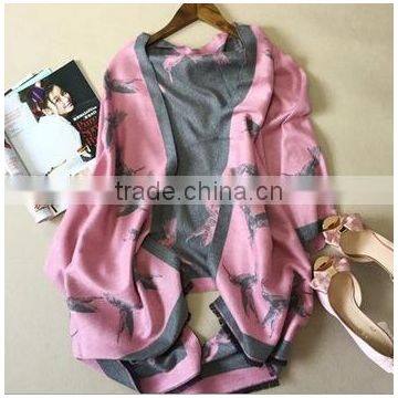 High Quality 2017 Spring Women Scarf New Coming Flamingo Printed Pattern Imitated Cashmere Material Girl Cappa photo-5