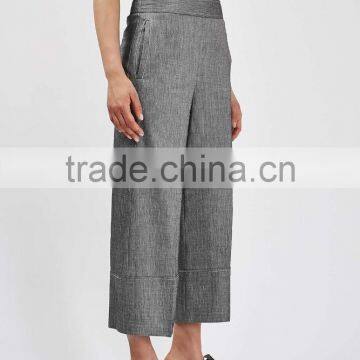 Ladies New Style Capri Wide Leg Formal Office Style Fashion Linen Dress Shirt Coat Pants photo-4