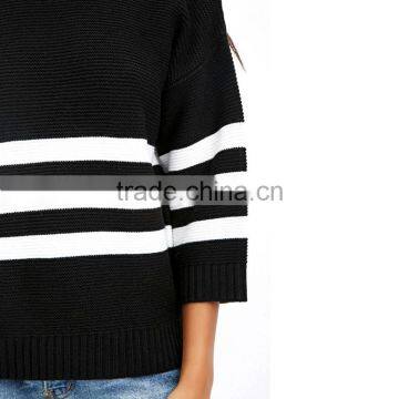Double Stripe Special Design Knit Sweaters for Women photo-4