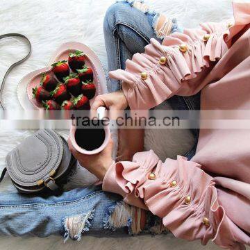 Casual Pink Long Sleeve Women Streetwear Black Custom Hoodies Soft Chic Style photo-4