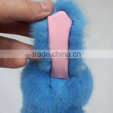 Myfur New Blue Real Copenhagen Mink Fur Rabbit Keychain Cheap Factory Price Car Accessory Keychain photo-6