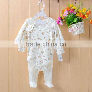 Wholesale Cartoon Footed 100% Cotton Baby Clothes Romper Set photo-3