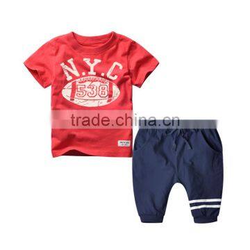 Wholesale Summer Cotton Printing Boys Kids Clothes Clothing Set photo-2
