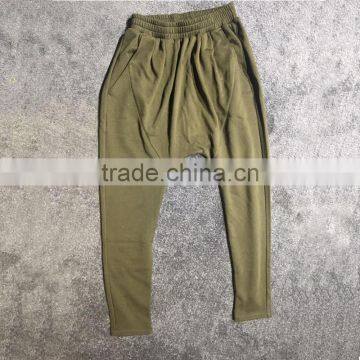 Men's Olive Baggy Harem Jogger Pants