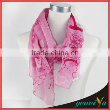 Printing Pink Loveliness Cartoon Scarf