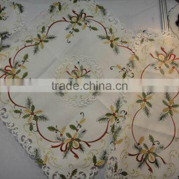 Embroidered Holiday Hollyberry Table Linens Runner photo-2