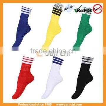 black customize knee high performance nylon compression socks/mens compression sport soccer socks