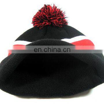 High Quality Grey Knit Acryl Beanie Hat 100% Polyester Fleece Cap Woven Label photo-2