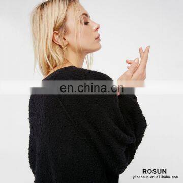 Ladies Soft Crewneck Textured Design Sweatershirt photo-6