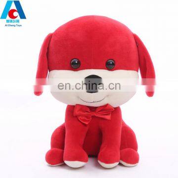 custom red plush dog toy for new year gifts