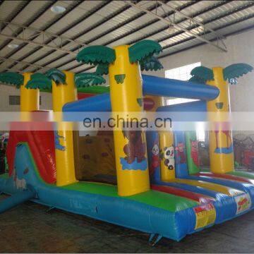 hot sale jungle inflatable bouncy castle with slide