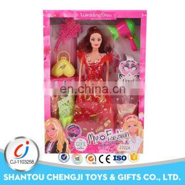 Hot sale 11 inch princess toys child love red dress big size doll