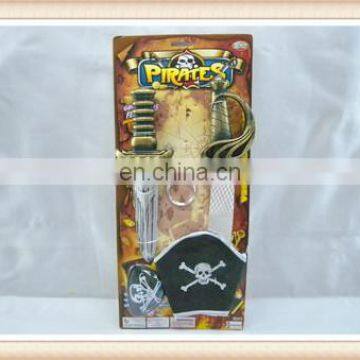 Kids Plastic Pirate play set sword dagger hat eyepatch earring pirate toy