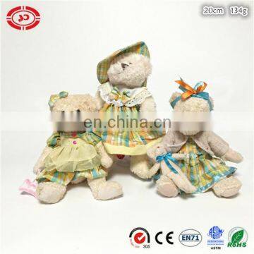 Fashion well dressed teddy bear plush girl gift sitting toy