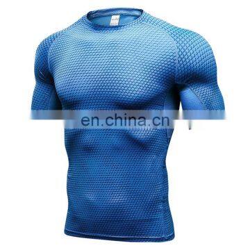 3D printed gym wear sport exercise men fitness short sleeve T-shirt clothing