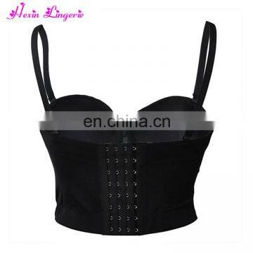 Factory Price Black Floral Lace 5 Hooks Back Pushup Ladies Bra Designs photo-3
