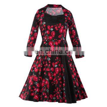 Wholesale Floral Printed Expension Skirt Plus Size Women Dress