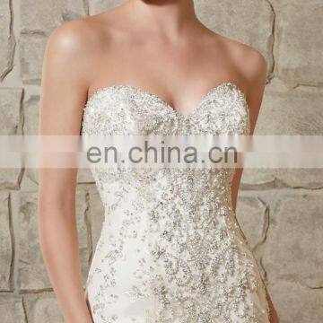 Strapless Glittering Beaded Wedding Gown 2016