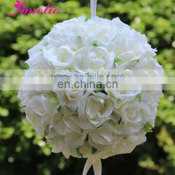 Wholesale 25cm Rose artificial hanging flower balls for wedding