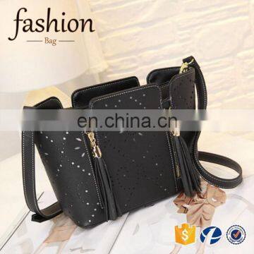 CR High Reputation Manufacture Handbags Latest Model Tassel Bag Long Strap Hollow Pattern Shoulder Bag Handmade Leather Bags photo-6