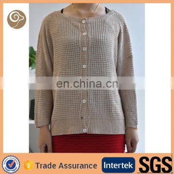 Women round neck woolen cardigan