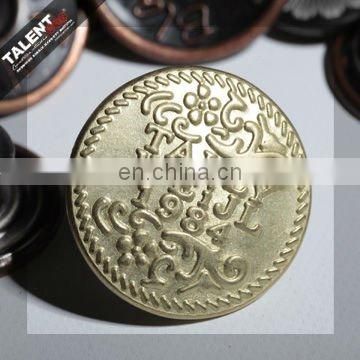 custom brand logo denim plating gold metal button