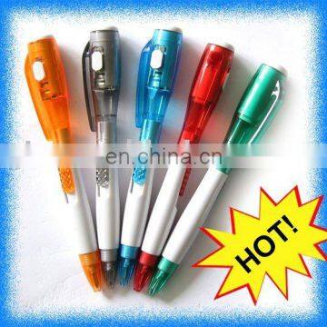 cheap promotional plastic torch ball pen with led light