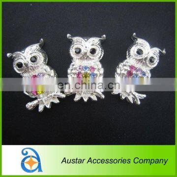 Owl Rhinestone Crystal Buckle,Rhinestone slider button embellishment