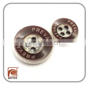 Factory Custom Make 4 Holes Resin Shirt Button With Laser Logo For Shirt And Suit