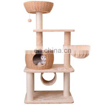 China supplier Japan Simple Style Sisal scratching post frame cat weaving climbing tree tower