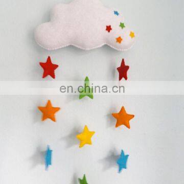 Wall Hanging Baby Nursery Felt Cloud and Drops Baby Mobile photo-6
