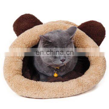 Custom Brand FBA Service Flannel Fleece Cat Kitty snuggle Cave Bed for Cat and Puppy