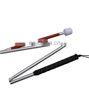 High-quality Portable 4-Section stick Foldable Aluminum Alloy Crutches for Blind People Blind cane with Lamps