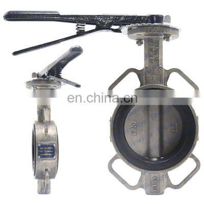 Bundor class150 direct manufacturer stainless steel handle wafer butterfly valve