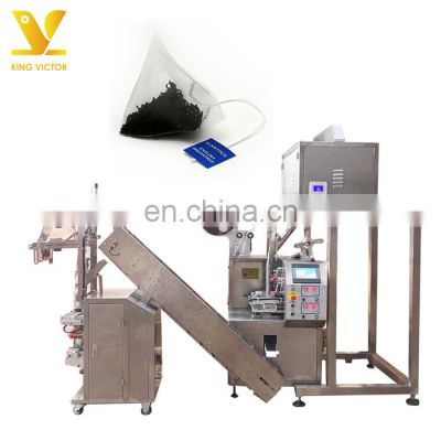 KV Pyramids tea/tea leaf bag making packing machine price for small business