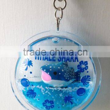 Acrylic Round Shape Keychain with Liquid Inside