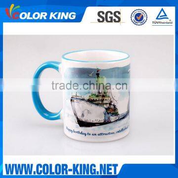 Manufacturer Wholesale Sublimation 11oz Top Grade Rim Colourful Mug photo-3
